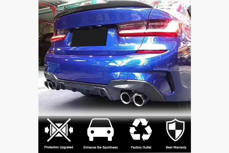 BMW 3-serien G20/G21 2018– Bakre stötfångardiffusor V7 (för M-Sport 2018-2022, kolfiber) Foto 2