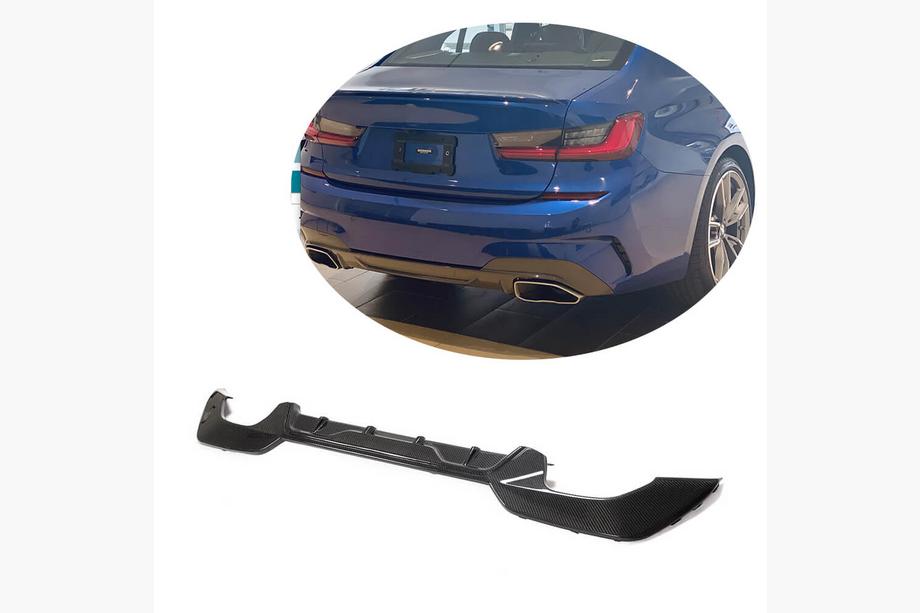 BMW 3-serien G20/G21 2018– Bakre stötfångardiffusor MP-Style (för M-Sport 2018-2022, kolfiber) Image