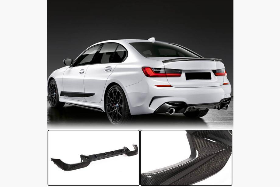 BMW 3-serien G20/G21 2018– Bakre stötfångardiffusor (för M340i 2018-2022, kolfiber) Image
