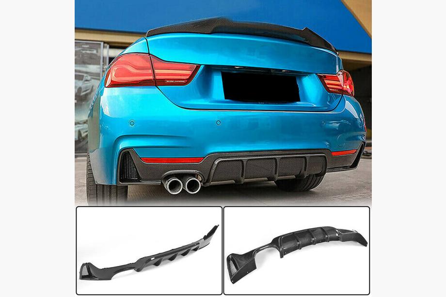 BMW 4-serie F32/F33/F36 2012–2020 Bakre stötfångardiffusor V2 (för M-Sport, kolfiber) Image
