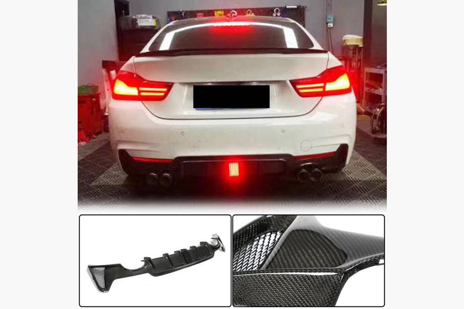 BMW 4-serie F32/F33/F36 2012–2020 Bakre stötfångardiffusor V7 (för M-Sport, kolfiber) Foto 1