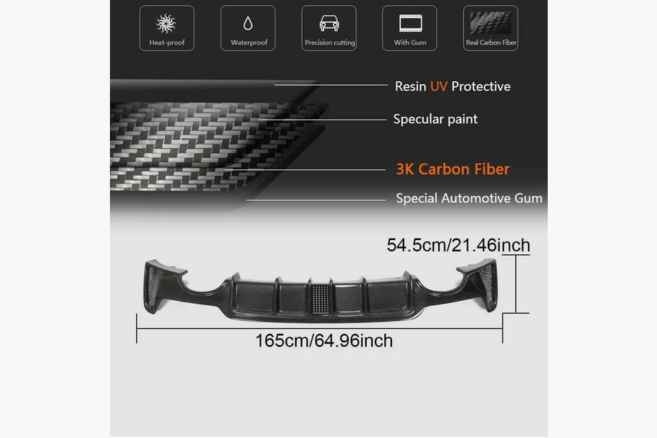 BMW 4-serie F32/F33/F36 2012–2020 Bakre stötfångardiffusor V7 (för M-Sport, kolfiber) Foto 4