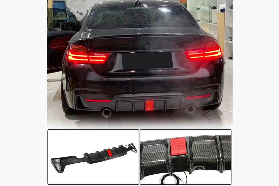 BMW 4-serie F32/F33/F36 2012–2020 Bakre stötfångardiffusor V7 (för M-Sport, kolfiber) Foto 5