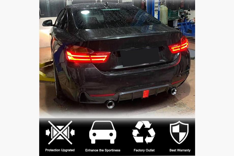 BMW 4-serie F32/F33/F36 2012–2020 Bakre stötfångardiffusor V7 (för M-Sport, kolfiber) Foto 6