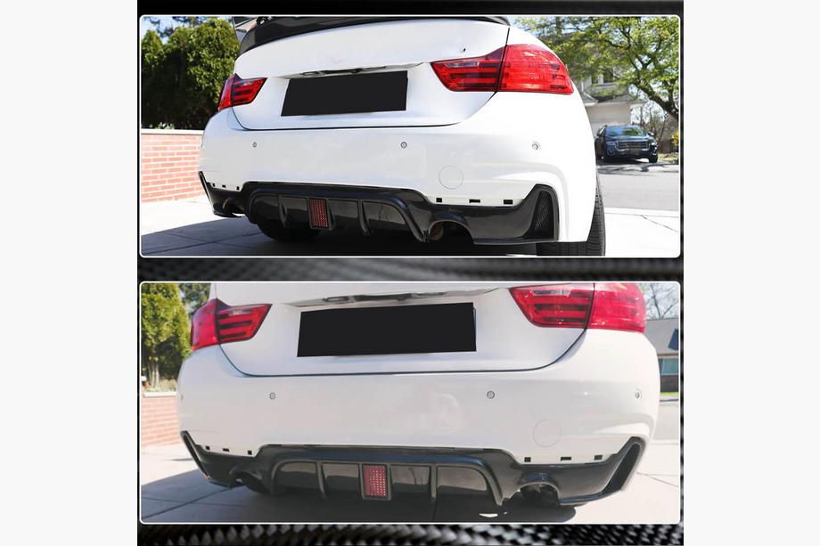 BMW 4-serie F32/F33/F36 2012–2020 Bakre stötfångardiffusor V7 (för M-Sport, kolfiber) Foto 7