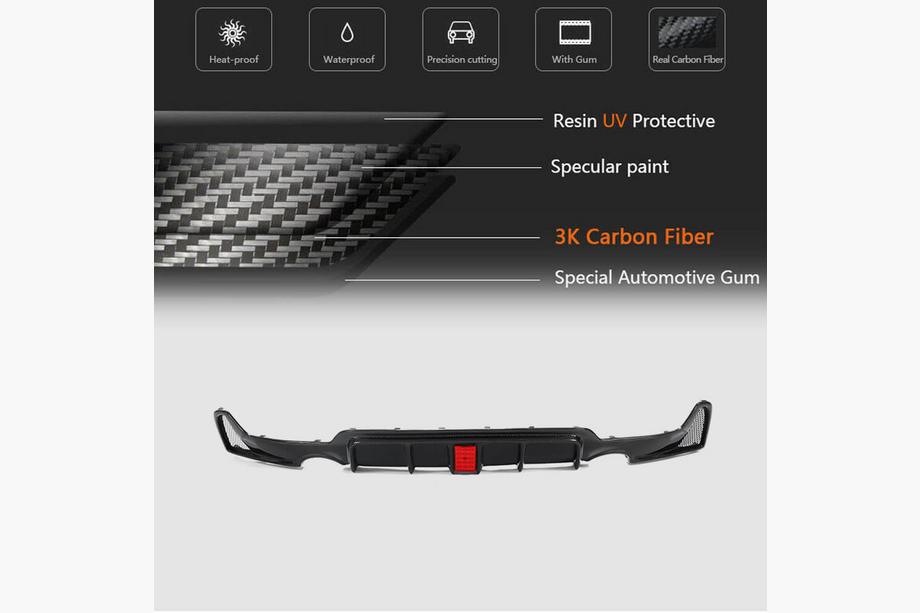 BMW 4-serie F32/F33/F36 2012–2020 Bakre stötfångardiffusor V7 (för M-Sport, kolfiber) Foto 9