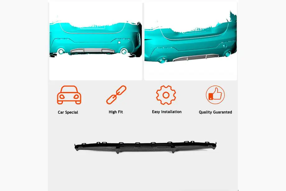 BMW 4-serien G22/23/26 2020– Bakre stötfångardiffuser V1 (för G22/G23 M-Sport, kolfiber) Foto 2