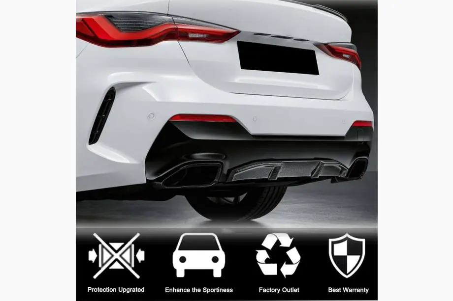 BMW 4-serien G22/23/26 2020– Bakre stötfångardiffuser V1 (för G22/G23 M-Sport, kolfiber) Foto 3
