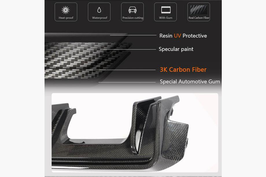 BMW 4-serien G22/23/26 2020– Bakre diffusor V5 (för G82/G83, kolfiber) Foto 4