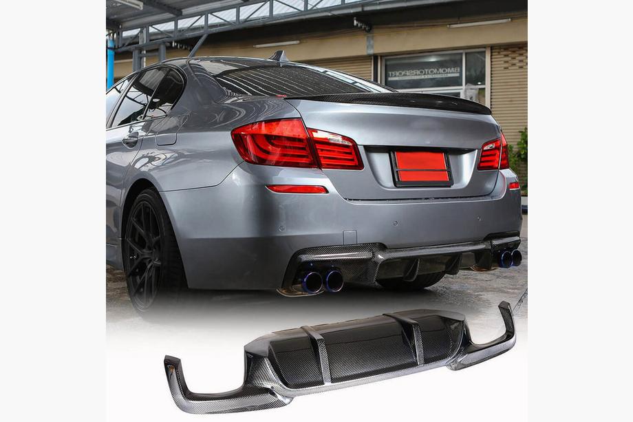 BMW 5-serien F10/F11 2010–2016 Bakre stötfångardiffusor V1 (för F10 M-Sport, kolfiber) Foto 1