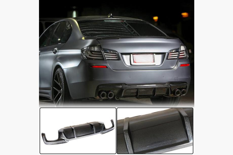 BMW 5-serien F10/F11 2010–2016 Bakre stötfångardiffusor V1 (för F10 M-Sport, kolfiber) Foto 2