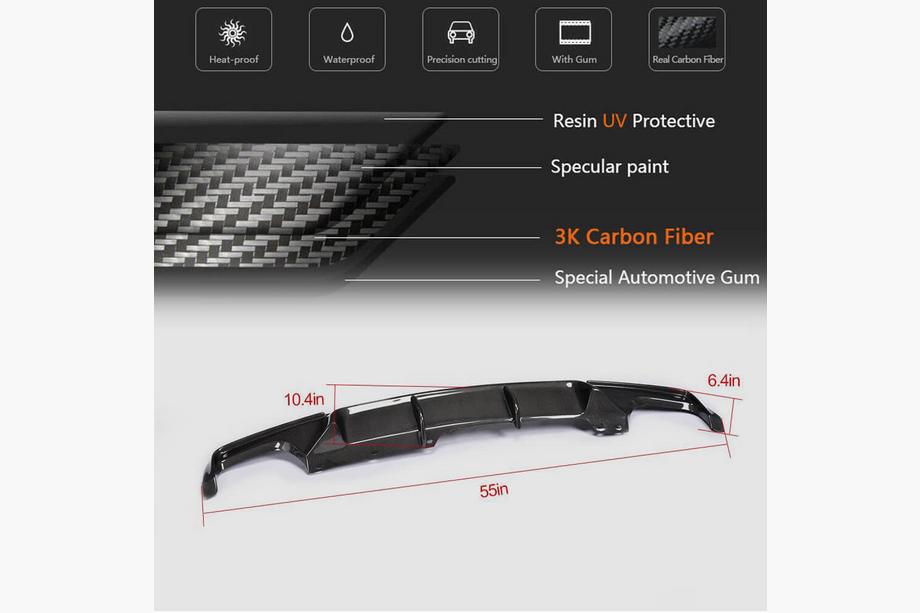 BMW 5-serien F10/F11 2010–2016 Bakre diffuser V3 (för F10 M-Sport, kolfiber) Foto 5