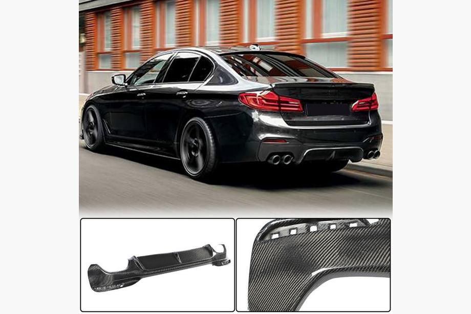 BMW 5-serien G30/G31 2017–2023 Bakre stötfångardiffusor V3 (för M-Sport/M5 F90, kolfiber) Image