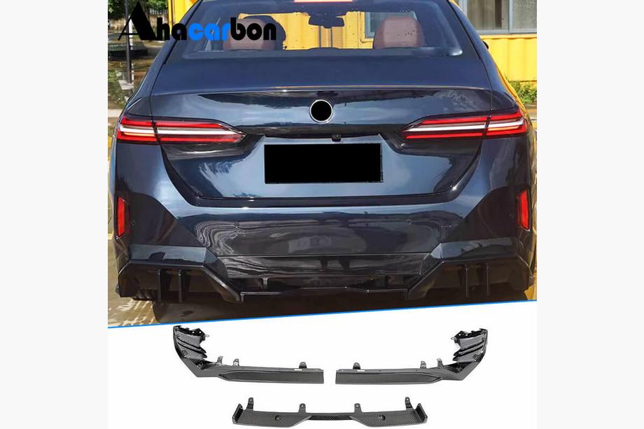 BMW 5/i5-serie G60/G60E/G61 2023– Bakre stötfångardiffusor (för M-Sport, kolfiber) Foto 1