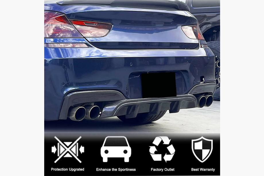 BMW 6-serien F12/F13/F06 2011–2018 Bakre stötfångardiffuser V1 (för M-Sport/M6, kolfiber) Foto 2