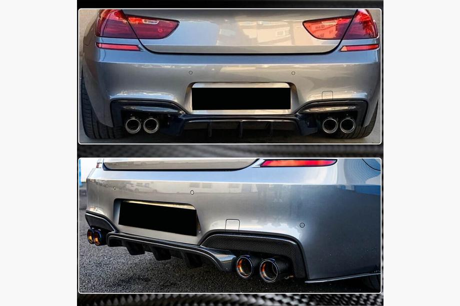 BMW 6-serien F12/F13/F06 2011–2018 Bakre stötfångardiffuser V1 (för M-Sport/M6, kolfiber) Foto 3