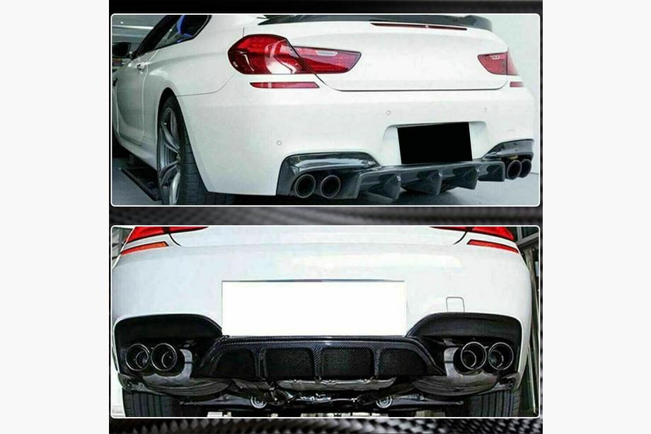 BMW 6-serien F12/F13/F06 2011–2018 Bakre stötfångardiffuser V1 (för M-Sport/M6, kolfiber) Foto 4
