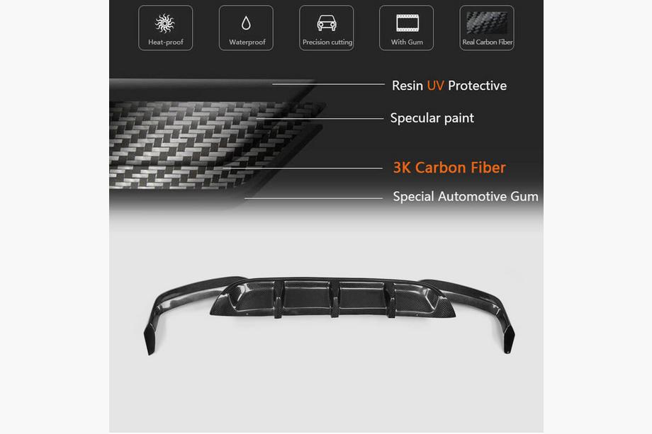 BMW 6-serien F12/F13/F06 2011–2018 Bakre stötfångardiffuser V1 (för M-Sport/M6, kolfiber) Foto 5