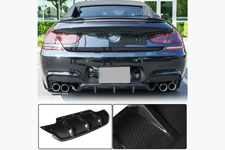 BMW 6-serien F12/F13/F06 2011–2018 Bakre stötfångardiffusor V2 (för M6, kolfiber) Image