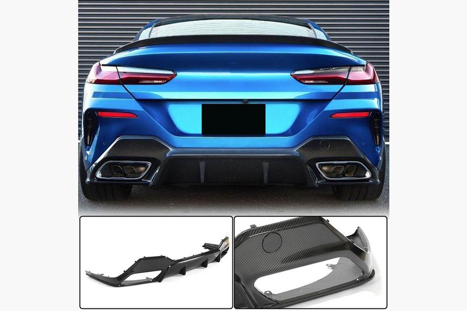 BMW 8-serie G14/G15/G16 2018– Bakre stötfångardiffusor V2 (för G14/G15 M-Sport, kolfiber) Foto 1