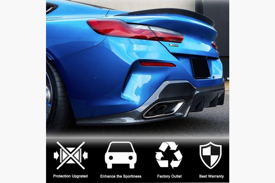 BMW 8-serie G14/G15/G16 2018– Bakre stötfångardiffusor V2 (för G14/G15 M-Sport, kolfiber) Foto 3
