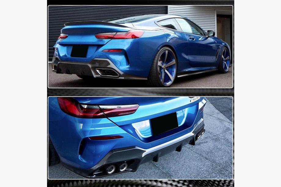BMW 8-serie G14/G15/G16 2018– Bakre stötfångardiffusor V2 (för G14/G15 M-Sport, kolfiber) Foto 4
