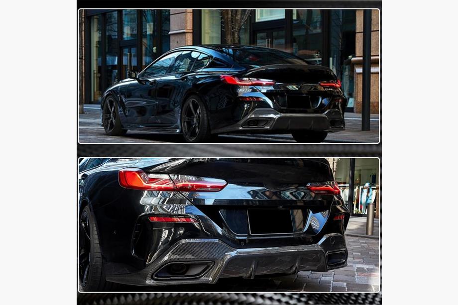 BMW 8-serie G14/G15/G16 2018– Bakre stötfångardiffusor V2 (för G16 M-Sport, kolfiber) Foto 4