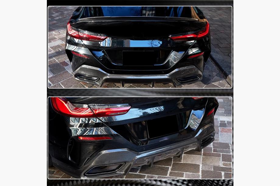 BMW 8-serie G14/G15/G16 2018– Bakre stötfångardiffusor V2 (för G16 M-Sport, kolfiber) Foto 5