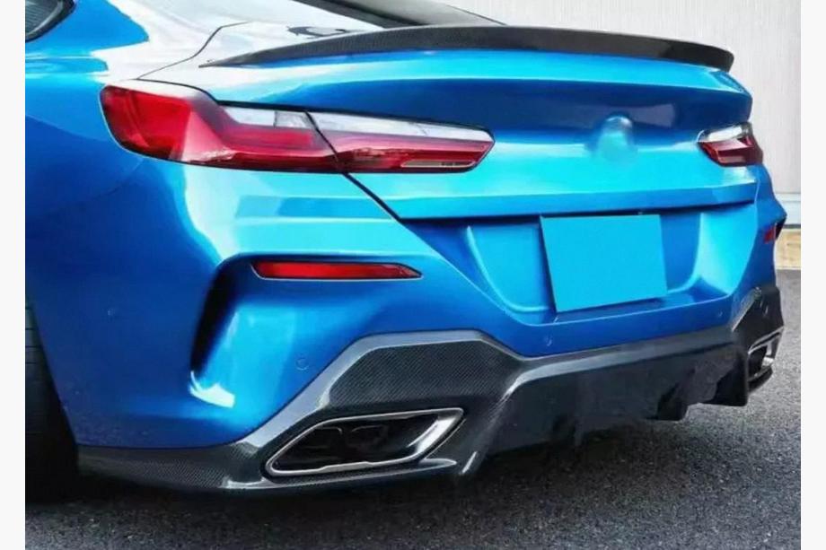 BMW 8-serie G14/G15/G16 2018– Bakre stötfångardiffusor V2 (för G16 M-Sport, kolfiber) Foto 7