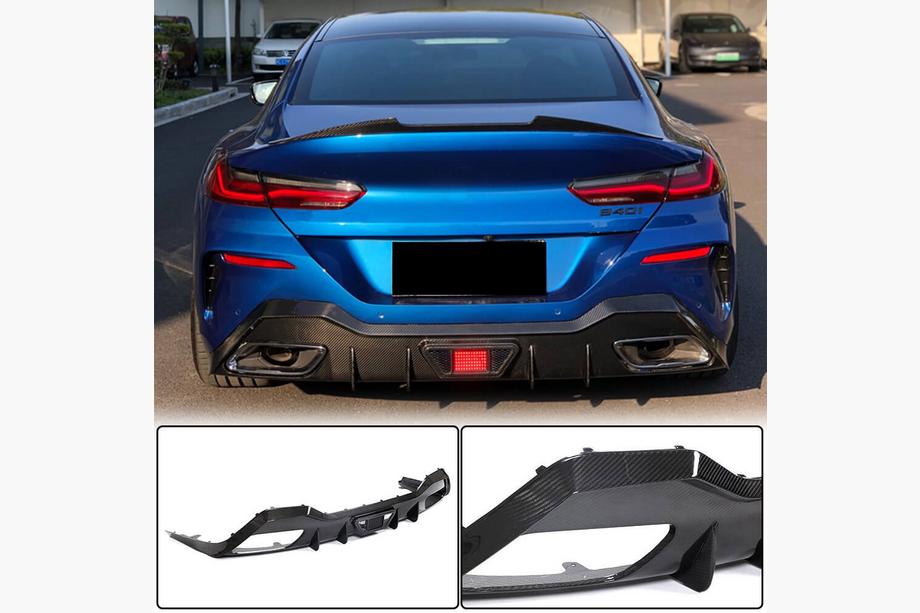 BMW 8-serie G14/G15/G16 2018– Bakre stötfångardiffusor V1 (för G16 M-Sport, kolfiber) Image