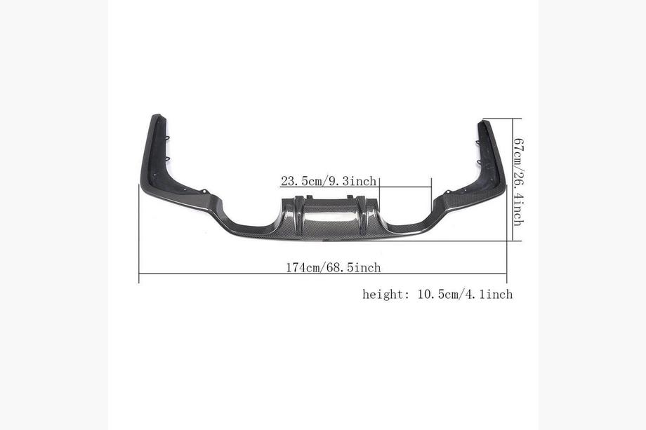 BMW 3-serien F30/F31 2012–2019 Bakre stötfångardiffusor V3 (för F80, kolfiber) Foto 7