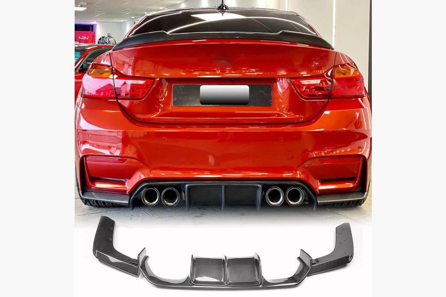 BMW 3-serien F30/F31 2012–2019 Bakre stötfångardiffusor V6 (för F80, kolfiber) Image
