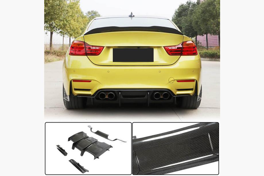 BMW 4-serie F32/F33/F36 2012–2020 Bakre stötfångardiffusor V1 (för F82/F83, kolfiber) Image