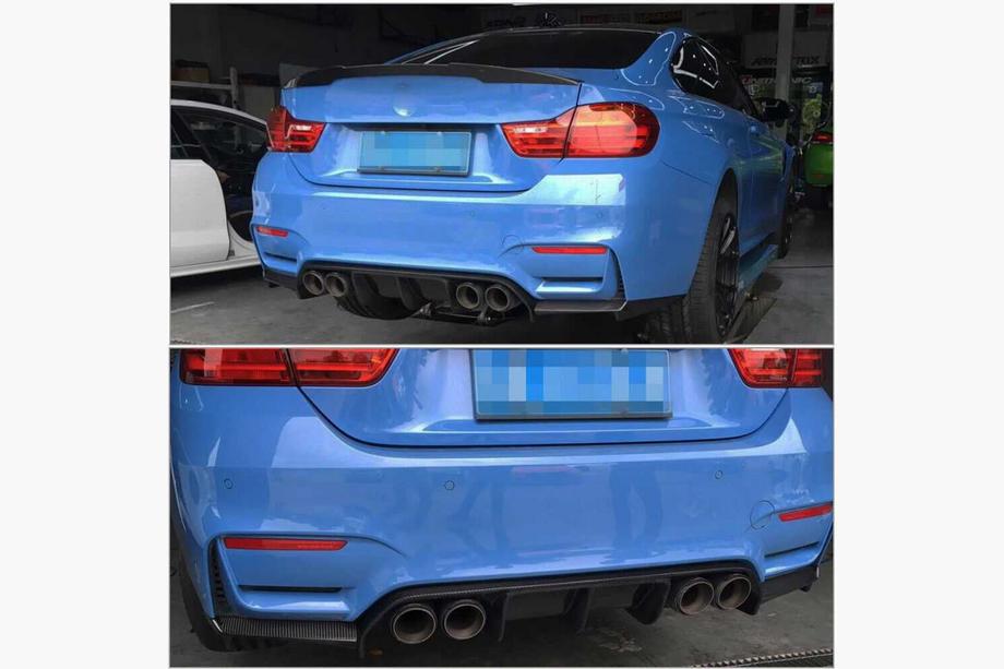 BMW 4-serie F32/F33/F36 2012–2020 Bakre stötfångardiffusor i carbon ABS V14 (för F82/F83) Foto 2