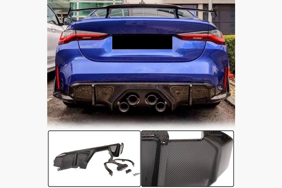 BMW 3-serien G20/G21 2018– Bakre stötfångardiffusor V2 (för G80, kolfiber) Image