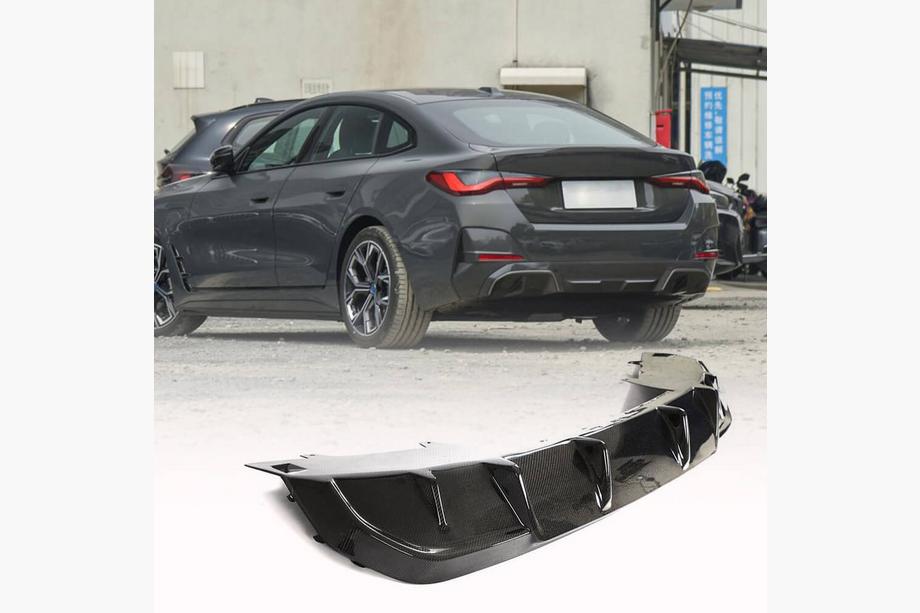 BMW 4-serien G22/23/26 2020– Bakre stötfångardiffusor V1 (för i4 G26 M-Sport, kolfiber) Image