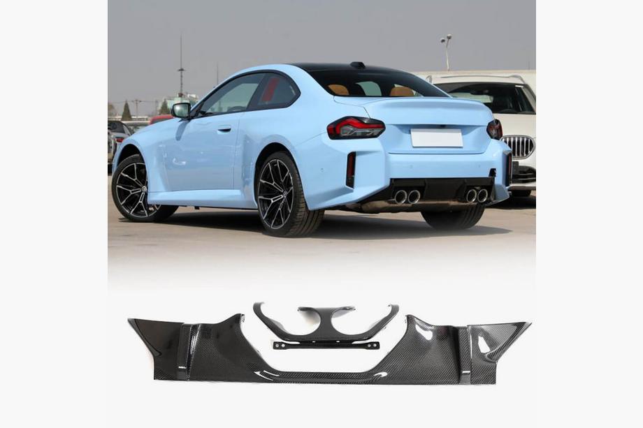 BMW 2-serie G42 2021– Bakre stötfångardiffusor i kolfiber V2 (G87) Image