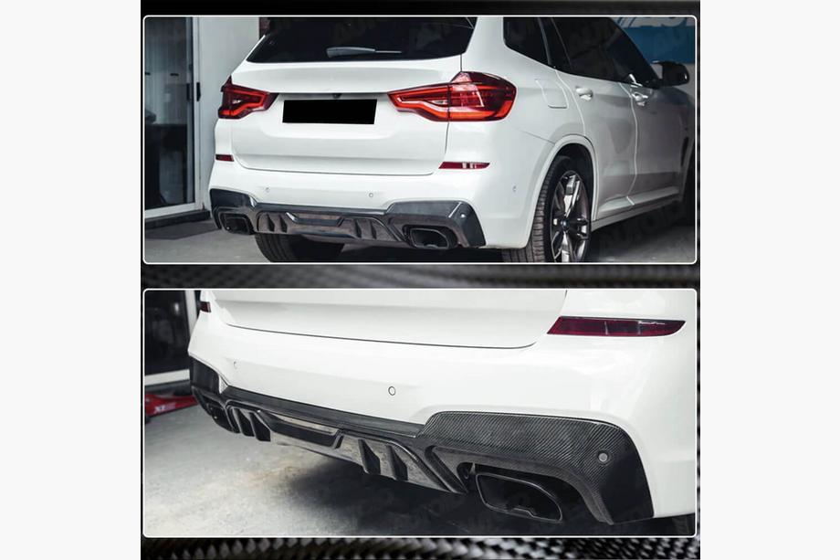 BMW X3 G01 2018– Bakre stötfångardiffusor (för original M-Sport 2018-2021, kolfiber) Foto 3