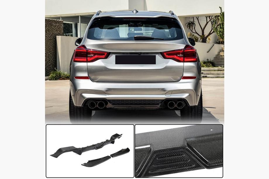 BMW X3 G01 2018– Bakre stötfångardiffuser V2 (för F97 2018-2021, kolfiber) Image