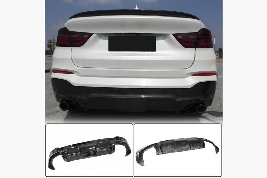 BMW X4 F26 2014–2018 Bakre stötfångardiffusor (för M-Sport, kolfiber) Foto 1