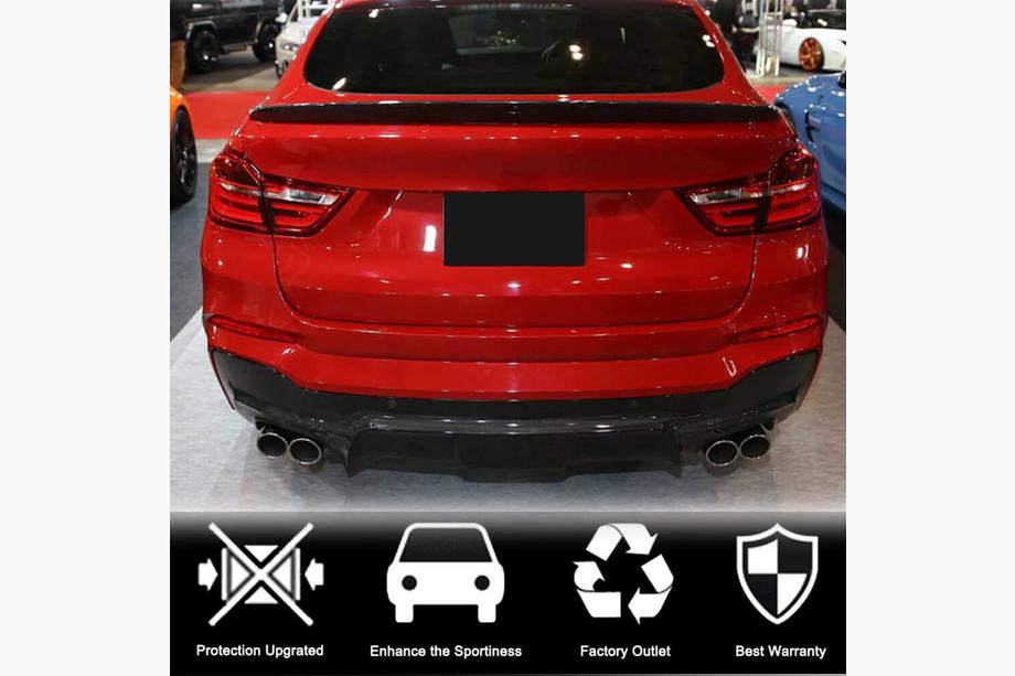 BMW X4 F26 2014–2018 Bakre stötfångardiffusor (för M-Sport, kolfiber) Foto 2