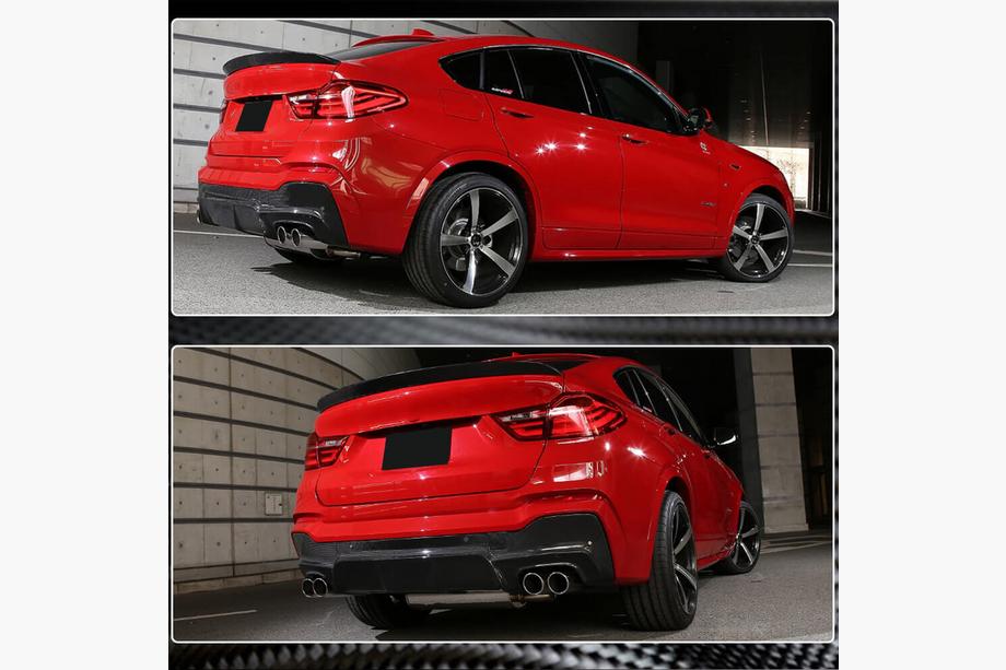 BMW X4 F26 2014–2018 Bakre stötfångardiffusor (för M-Sport, kolfiber) Foto 3