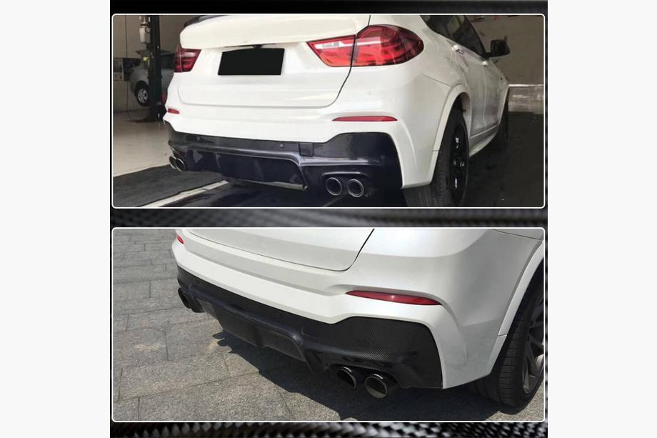 BMW X4 F26 2014–2018 Bakre stötfångardiffusor (för M-Sport, kolfiber) Foto 4