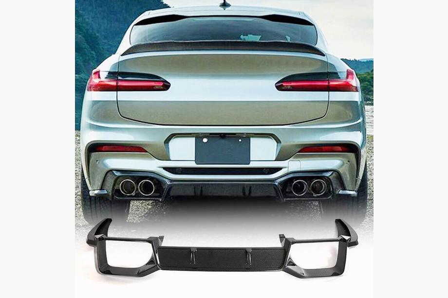 BMW X4 G02 2018– Bakre stötfångardiffuser (för F98 2018-2021, kolfiber) Foto 1