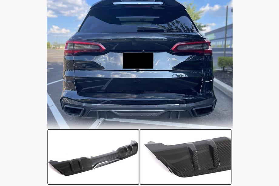 BMW X5 G05 2019–2026 Bakre stötfångardiffusor V1 (2018-2022, äkta kolfiber) Image