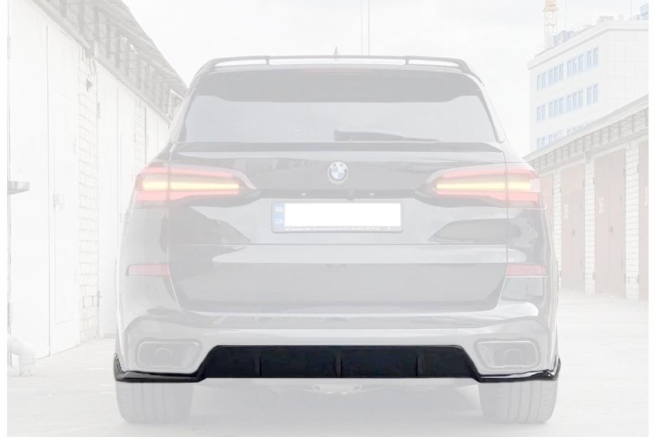 BMW X5 G05 2019–2026 Bakre stötfångardiffusor V2 (2018-2022, högblank svart) Foto 3