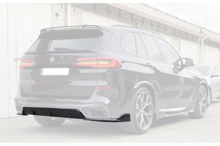 BMW X5 G05 2019–2026 Bakre stötfångardiffusor V2 (2018-2022, högblank svart) Foto 1