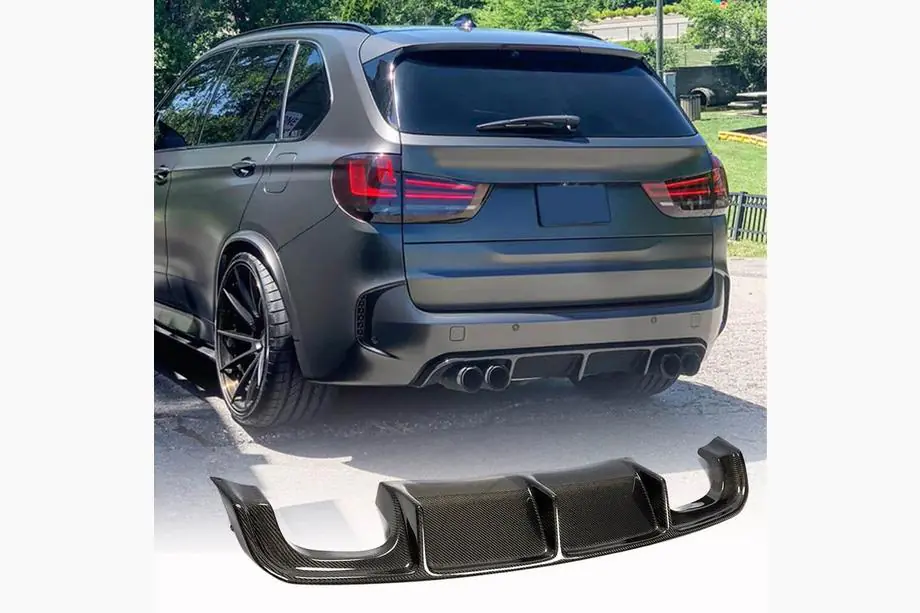 BMW X5 F15 2013–2018 Bakre stötfångardiffusor V2 (för F85, kolfiber) Image