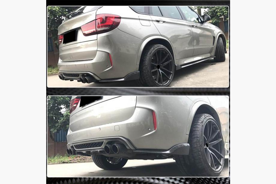BMW X6 F16 2014–2019 Bakre stötfångardiffusor V1 (för F86, kolfiber) Foto 4