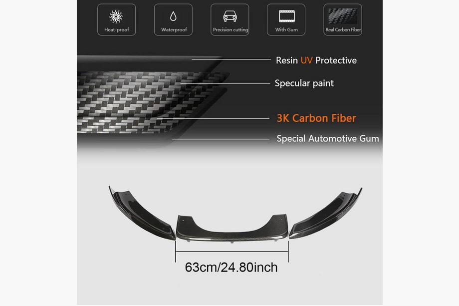 BMW X6 F16 2014–2019 Bakre stötfångardiffusor V1 (för F86, kolfiber) Foto 5